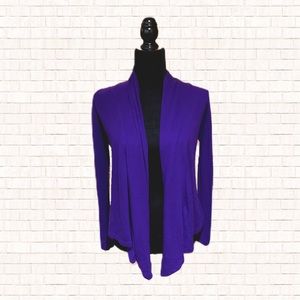 Flyaway Cardigan • Purple Wet Seal Juniors Small Drape Front Y2K 2000s EUC OBO